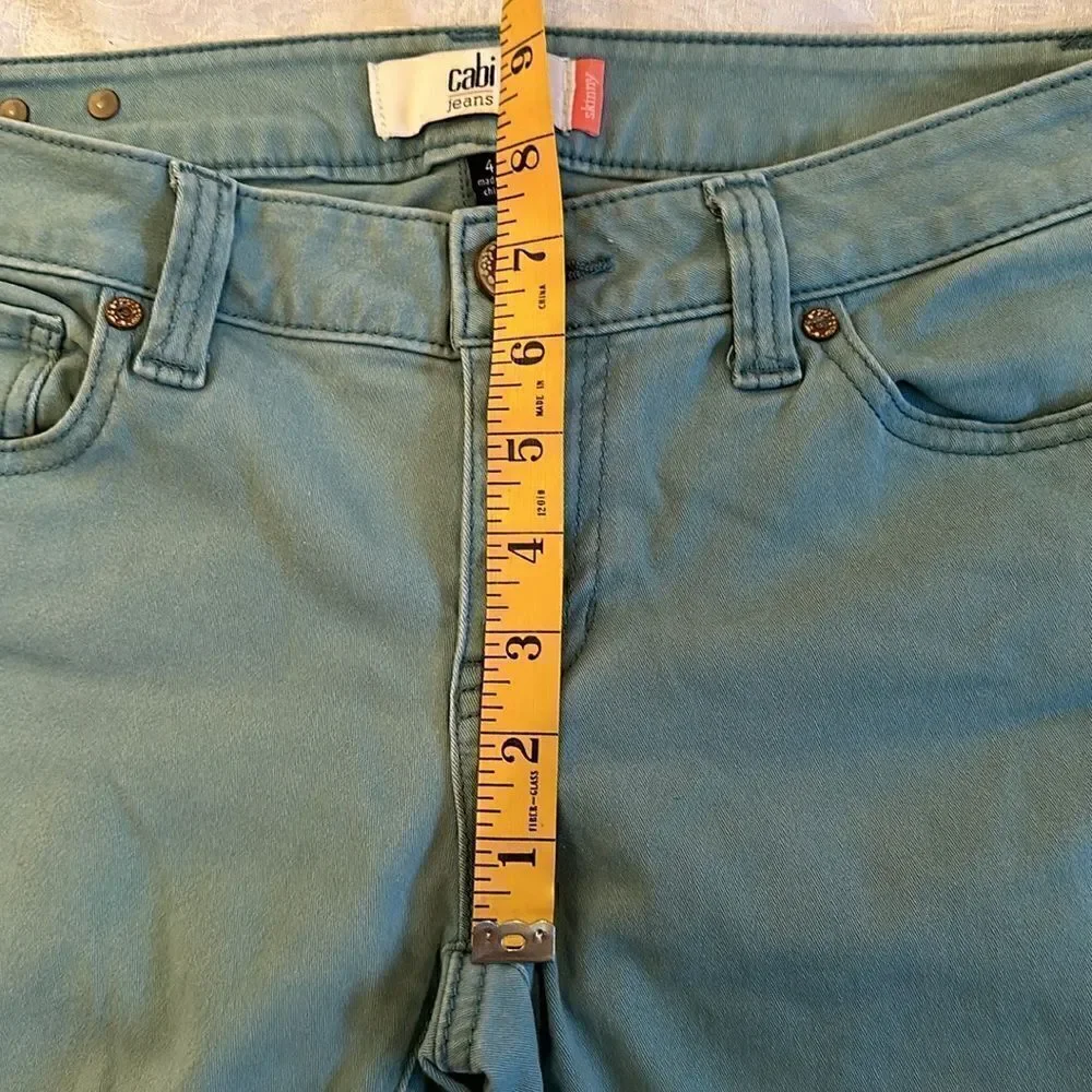 Cabi Jeans Green Skinny Size 4 Style 5169